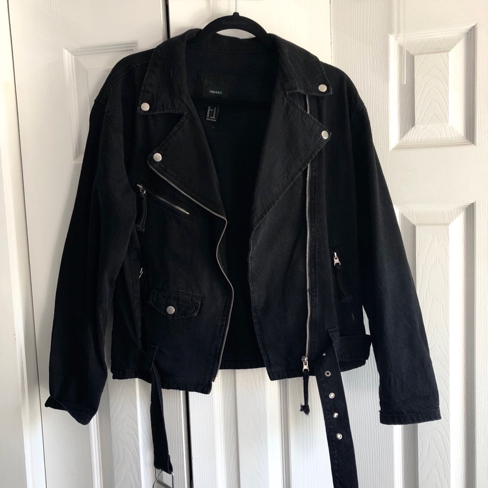 🖤BLACK DENIM MOTO JACKET 🖤